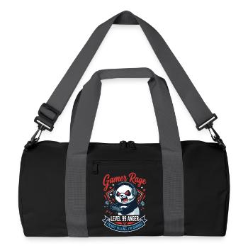 Gamer Panda Level 99 Rage - Recycelte Duffel Bag - Schwarz/Graphitgrau - Vorne
