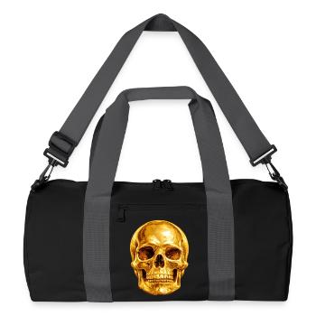 Goldener Totenkopf Luxus Gothic - Recycelte Duffel Bag - Schwarz/Graphitgrau - Vorne