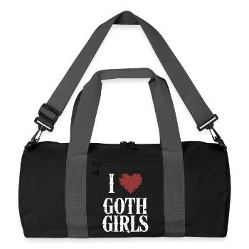 I Heart Goth Girls - Recycled Duffel Bag - black/graphite grey - Front