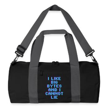 Ich mag große Bytes - Recycelte Duffel Bag - Schwarz/Graphitgrau - Vorne