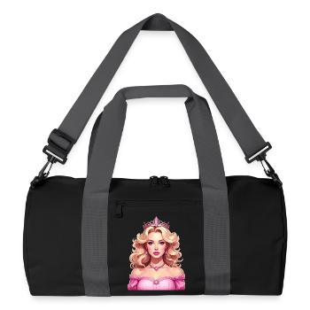 Princess with blonde hair and pink dress - Recycled Duffel Bag - black/graphite grey - Front