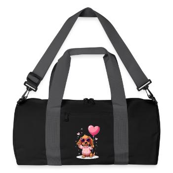 Dackel Dachshund Tekel - Recycelte Duffel Bag - Schwarz/Graphitgrau - Vorne
