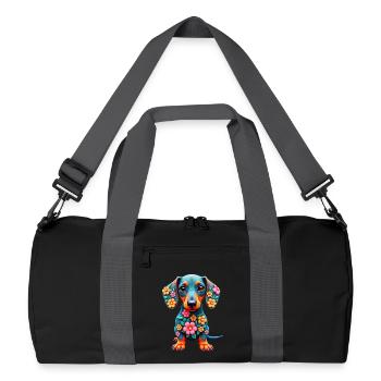 Dackel Dachshund Tekel - Recycelte Duffel Bag - Schwarz/Graphitgrau - Vorne