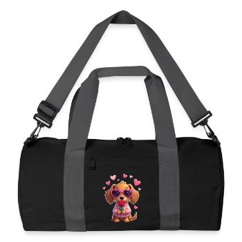 Dackel Dachshund Tekel - Recycelte Duffel Bag - Schwarz/Graphitgrau - Vorne