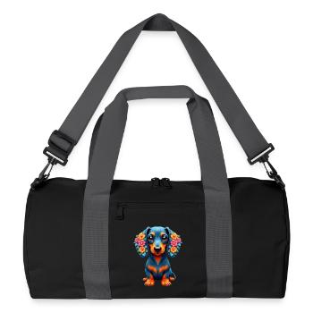 Dackel Dachshund Tekel - Recycelte Duffel Bag - Schwarz/Graphitgrau - Vorne