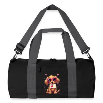 Dackel Dachshund Tekel - Recycelte Duffel Bag - Schwarz/Graphitgrau - Vorne