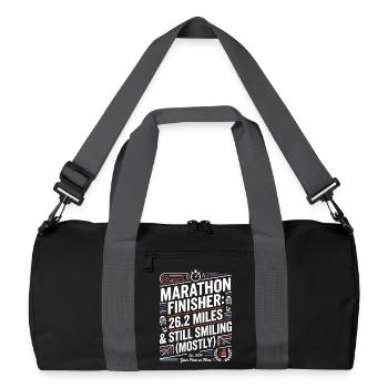 Marathon Finisher: Still Smiling - Recycelte Duffel Bag - Schwarz/Graphitgrau - Vorne