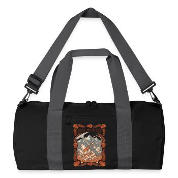 Rock Hound Life Geologie Fossilien - Recycelte Duffel Bag - Schwarz/Graphitgrau - Vorne