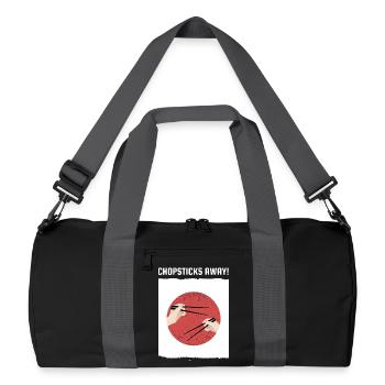 Chopsticks Away Ramen Japanese Flag  - Recycled Duffel Bag - black/graphite grey - Front