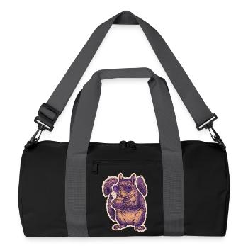 Squirrel with sunglasses nibbling hazelnut - Recycled Duffel Bag - black/graphite grey - Front