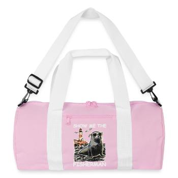 Phoque drôle à la recherche de poissons - Sac de sport recyclé - rose/blanc - Devant