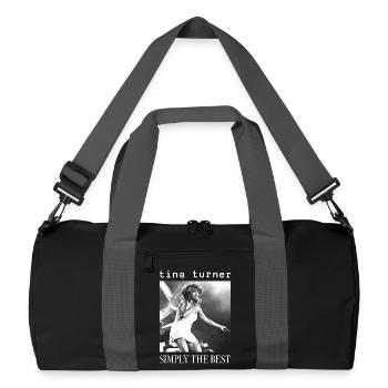 Tina Turner Black And White Photo Simply The Best - Recycled Duffel Bag - black/graphite grey - Front