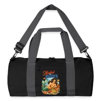 Sirène rétro : Accro aux livres Design de pin-up - Sac de sport recyclé - noir/gris graphite - Devant