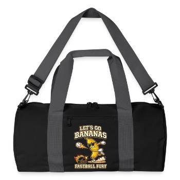 Lets Go Bananas Fastball Fury Baseball Design - Recycled Duffel Bag - black/graphite grey - Front