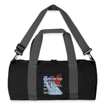 Funny Land Of The Freeze America Jeu de mots USA Cadeau amusant - Sac de sport recyclé - noir/gris graphite - Devant