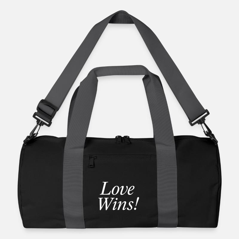 NEU -- Liebe gewinnt! - Recycelte Duffel Bag - Schwarz/Graphitgrau