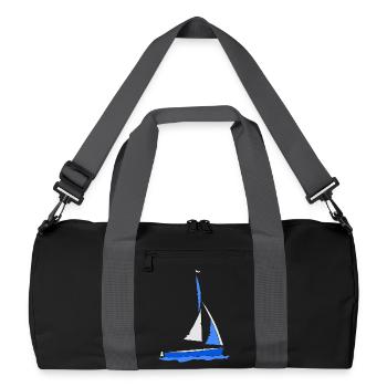 Sailboat in the water Blue - Recycled Duffel Bag - black/graphite grey - Front