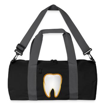 Une dent dans le cadre doré style de dent d’or - Sac de sport recyclé - noir/gris graphite - Devant
