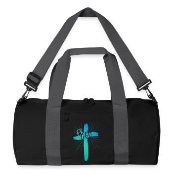 Er lebt - Recycelte Duffel Bag - Schwarz/Graphitgrau - Vorne