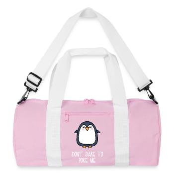 Antarctica Animal Cute Penguin Seabird Statement - Recycled Duffel Bag - pink/white - Front