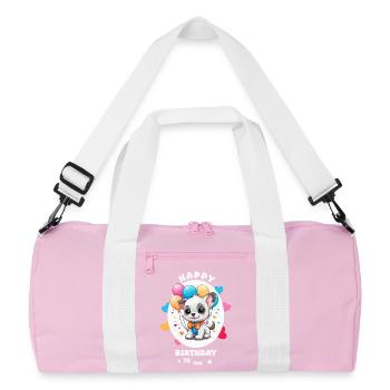 Bon anniversaire - Sac de sport recyclé - rose/blanc - Devant