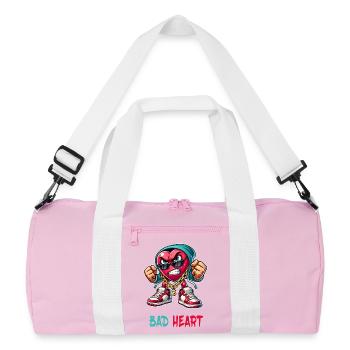 Evil heart design - Recycled Duffel Bag - pink/white - Front
