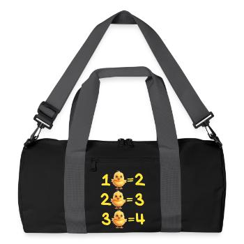 Mathematik, Mathematik, Addition - Recycelte Duffel Bag - Schwarz/Graphitgrau - Vorne