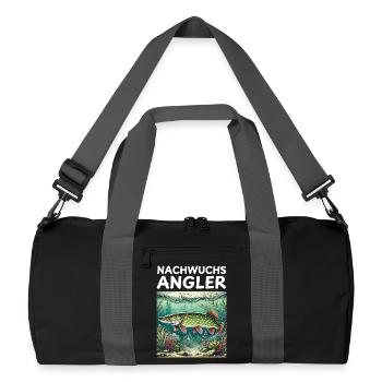 Jeunes pêcheurs - Brochet - Sac de sport recyclé - noir/gris graphite - Devant