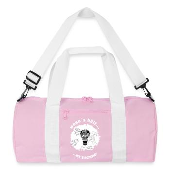 If it holds, it's right – tinkerers DIY humor - Recycled Duffel Bag - pink/white - Front