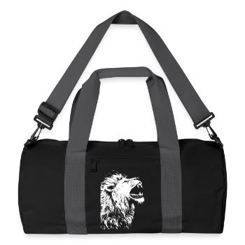 Majestic lion head in black and white - Recycled Duffel Bag - black/graphite grey - Front