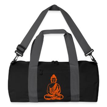 Buddha – Neon Glitch Spiritual Art - Recycled Duffel Bag - black/graphite grey - Front