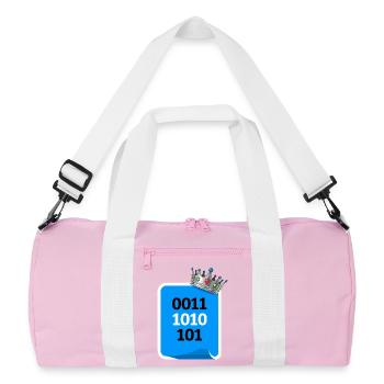 Binär-König - Recycelte Duffel Bag - Rosa/Weiß - Vorne