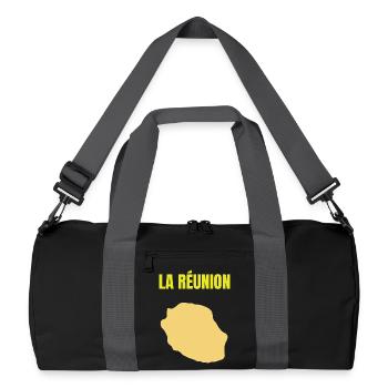 T-shirt carte La Réunion île dorée - Sac de sport recyclé - noir/gris graphite - Devant