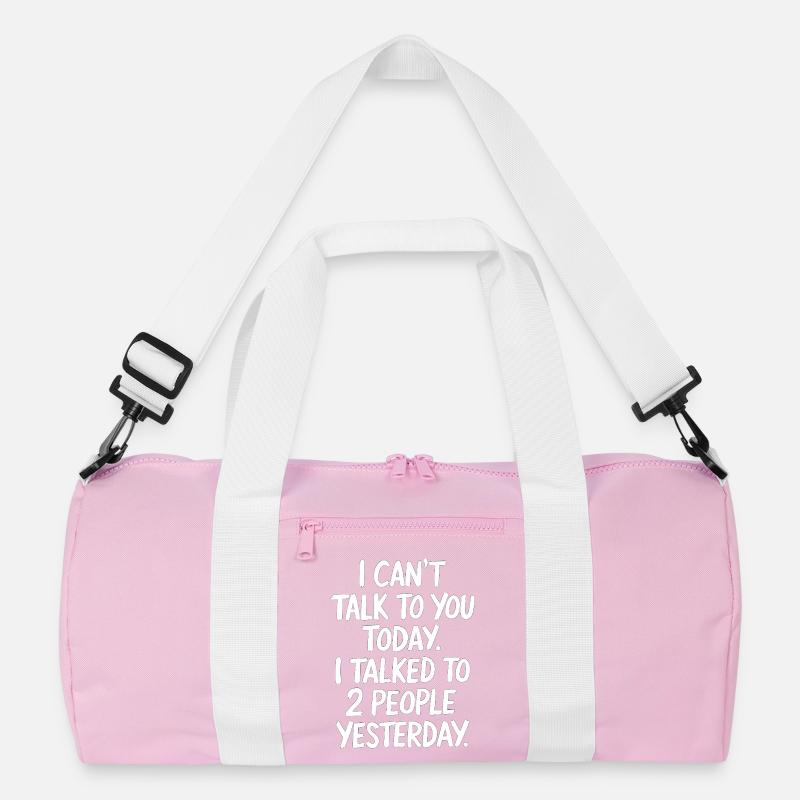 Cant Talk Today Two People Yesterday Tee Recycelte Duffel Bag