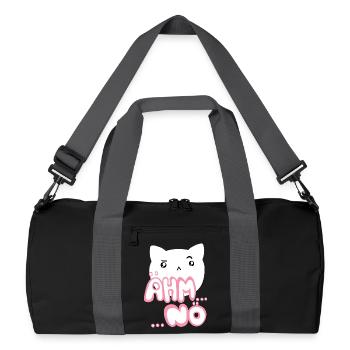 Um, nope, kawaii cat pink - Recycled Duffel Bag - black/graphite grey - Front