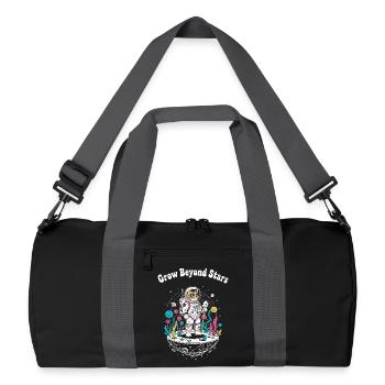 Chat astronaute au-dessus d’un monde étoilé - Sac de sport recyclé - noir/gris graphite - Devant