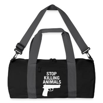 Stop Animal Murder – Statement Shirt - Recycled Duffel Bag - black/graphite grey - Front
