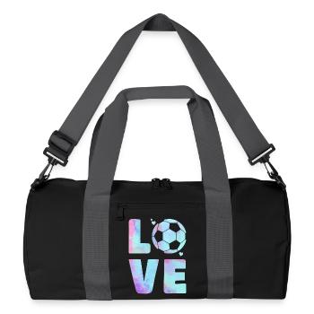 Love Football T-Shirt – Sport & Heart Design - Recycled Duffel Bag - black/graphite grey - Front