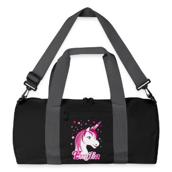 Emilia, maiden name, favorite name - Recycled Duffel Bag - black/graphite grey - Front