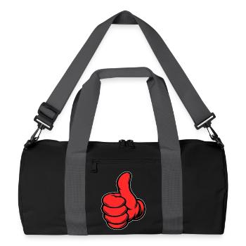 OK Comic Thumbs Up Hand Icon Red - Recycled Duffel Bag - black/graphite grey - Front