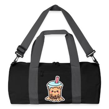 Kawaii Boba Drop Mug Bubbletea - Recycled Duffel Bag - black/graphite grey - Front