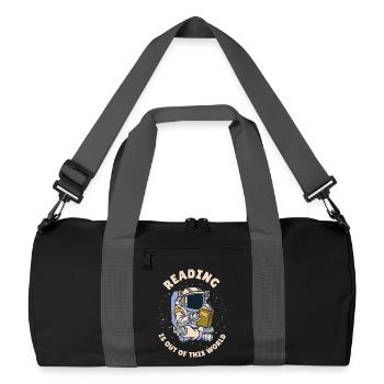 Reading is out of this world - Recycled Duffel Bag - black/graphite grey - Front