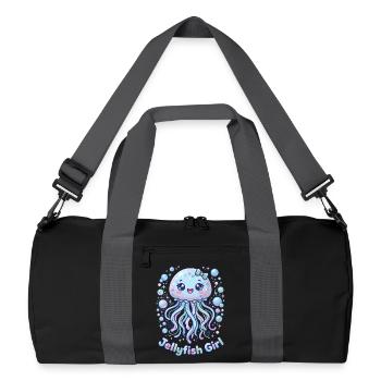 Kawaii Quallenmädchen ästhetische Frauen - Recycelte Duffel Bag - Schwarz/Graphitgrau - Vorne