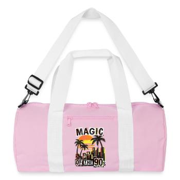 Rétro vintage des années 90 - Sac de sport recyclé - rose/blanc - Devant