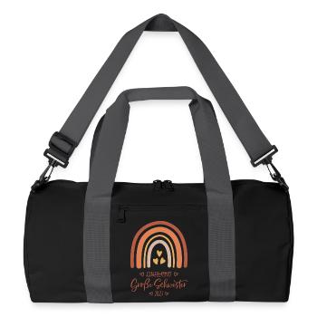 Große Schwester 2027 Boho Regenbogen  - Recycelte Duffel Bag - Schwarz/Graphitgrau - Vorne