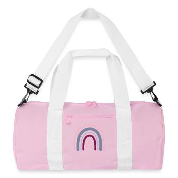 Große Schwester 2027 Boho Regenbogen - Recycelte Duffel Bag - Rosa/Weiß - Vorne
