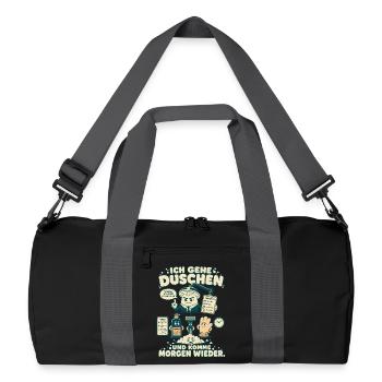 Ich gehe duschen und komme morgen wieder - Recycelte Duffel Bag - Schwarz/Graphitgrau - Vorne