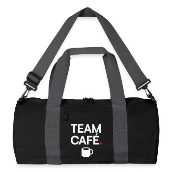EAM CAFÉ | Humour café minimal - Sac de sport recyclé - noir/gris graphite - Devant