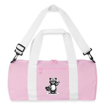 Raccoon - Recycled Duffel Bag - pink/white - Front