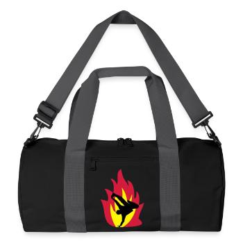 Breakdancer dans le feu - Sac de sport recyclé - noir/gris graphite - Devant